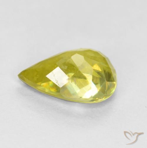 Esfena Amarelo cibernético Natural 1.11ct, Formato de pêra, VS-SI
