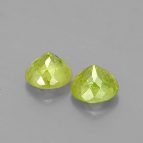 Pedras preciosas de esfena verde natural de  ct, corte redondo, VS-SI