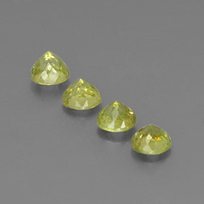 Pedras preciosas de esfena verde natural de  ct, corte redondo, VS-SI