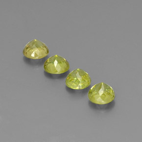Pedras preciosas de esfena verde natural de  ct, corte redondo, VS-SI