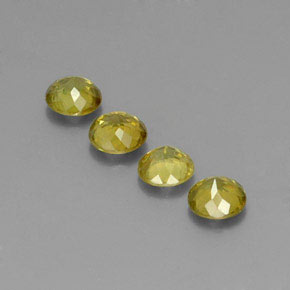 Pedras preciosas de esfena verde natural de  ct, corte redondo, VVS-VS