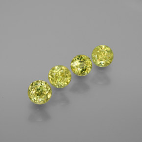 Pedras preciosas de esfena verde natural de 1,40 ct, corte redondo, VS-SI