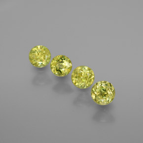 Pedras preciosas de esfena verde natural de 1,40 ct, corte redondo, VS-SI