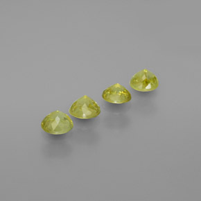 Pedras preciosas de esfena verde natural de 1,40 ct, corte redondo, VS-SI