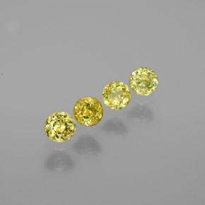 Pedras preciosas de esfena verde natural de 1,21 ct, corte redondo, VS-SI