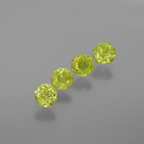 Pedras preciosas de esfena verde natural de 1,21 ct, corte redondo, VS-SI