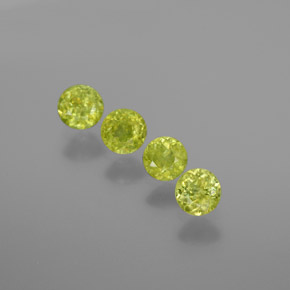 Pedras preciosas de esfena verde natural de 1,21 ct, corte redondo, VS-SI