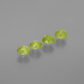 Pedras preciosas de esfena verde natural de 1,21 ct, corte redondo, VS-SI