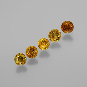 Pedras preciosas de esfena multicolorido natural de 1,21 ct, corte redondo, VS-SI