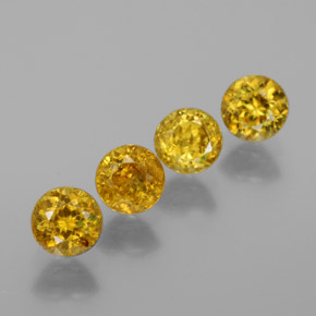 Pedras preciosas de esfena ouro natural de  ct, corte redondo, VS-SI