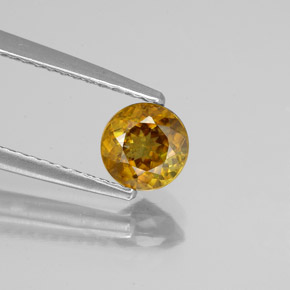 Esfena Laranja Dourada Natural 0.61ct, Corte Redondo, VS-SI