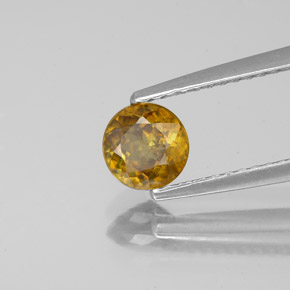Esfena Laranja Dourada Natural 0.61ct, Corte Redondo, VS-SI