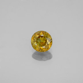 Esfena Verde Dourado Natural 0.49ct, Corte Redondo, SI