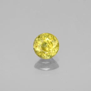 Esfena Verde Dourado Natural 0.67ct, Corte Redondo, SI