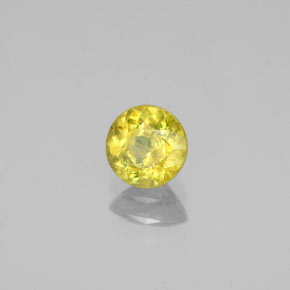 Esfena Verde Dourado Natural 0.67ct, Corte Redondo, SI