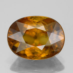 Esfena laranja natural 4,70ct, corte oval, VS-SI