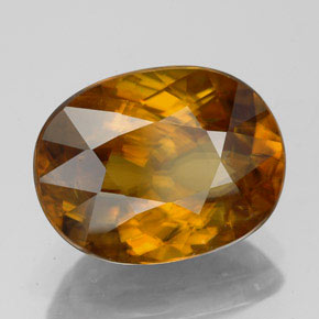 Esfena laranja natural 4,70ct, corte oval, VS-SI
