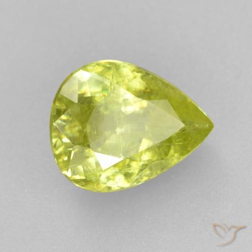 Esfena Limão amarelo Natural 1.49ct, Formato de pêra, SI