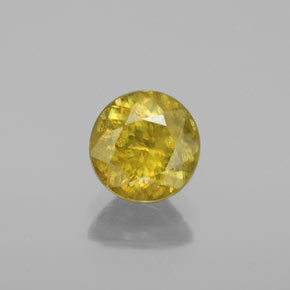 Esfena ouro natural 1,41ct, corte redondo, SI