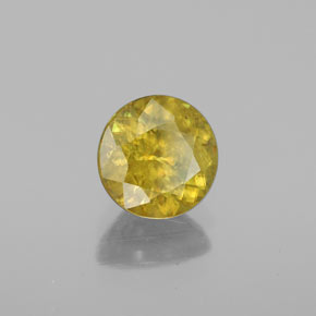 Esfena ouro natural 1,41ct, corte redondo, SI