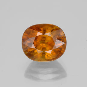 Esfena amarelo natural 4,56ct, corte oval, SI
