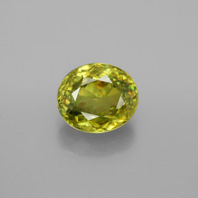 Esfena verde natural 1,82ct, corte oval, VS