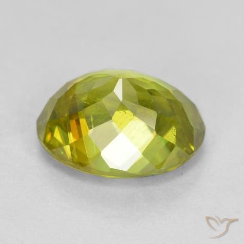 Esfena Verde amarelo Natural 1.74ct, oval, SI