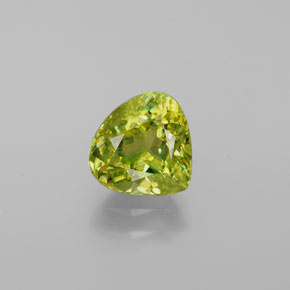 Esfena verde natural 2,37ct, formato de pêra, VS-SI