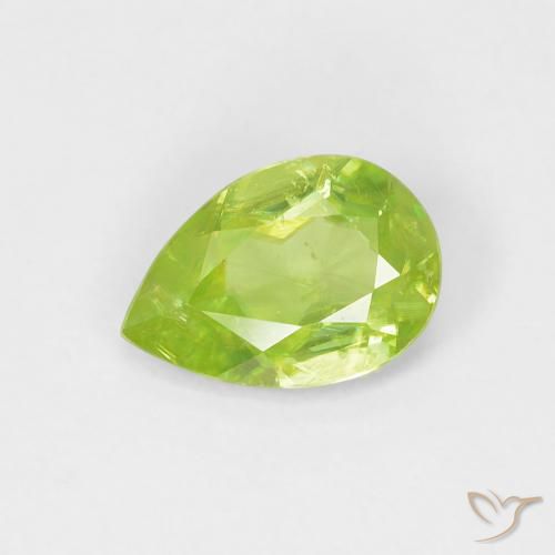 0.67ct Natural Verde claro Esfena, Formato de pêra, VS-SI
