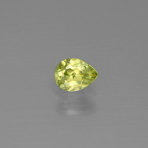 Esfena verde natural 0,42ct, formato de pêra, VS