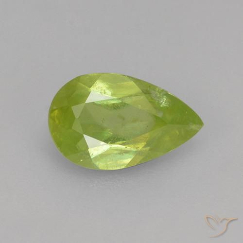 0.75ct Natural Luz amarela Esfena, Formato de pêra, VS-SI