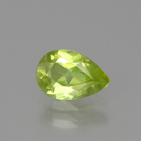 Esfena verde natural 1,33ct, formato de pêra, VS