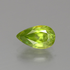 Esfena verde natural 1,56ct, formato de pêra, SI