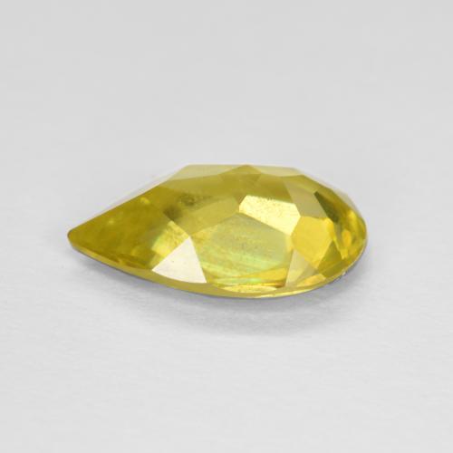 Esfena amarelo natural 1,38ct, formato de pêra, VS-SI
