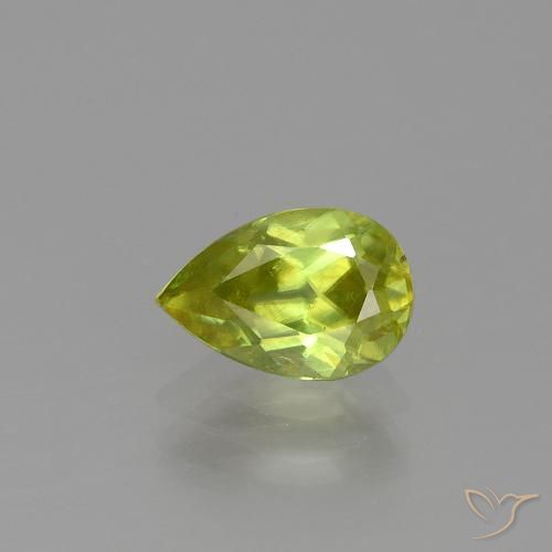 1.10ct Natural Limão amarelo Esfena, Formato de pêra, VS
