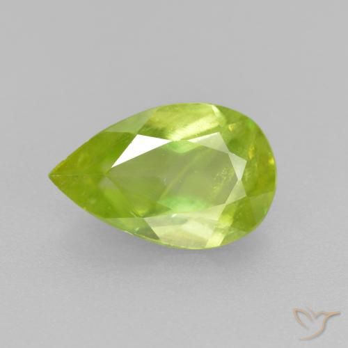 1.19ct Natural Amarelo Limão Brilhante Esfena, Formato de pêra, VS-SI