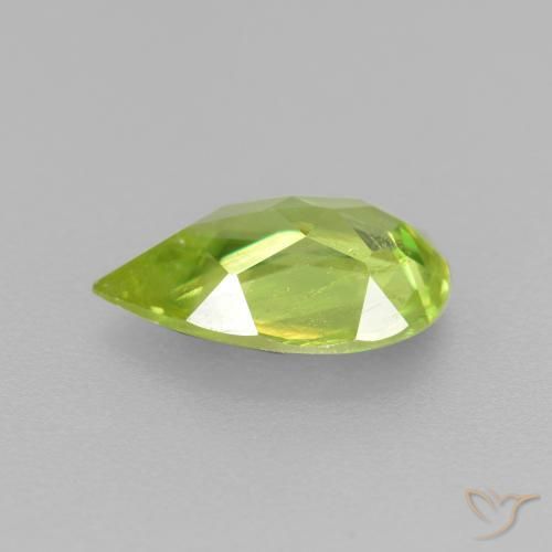 Esfena Amarelo Limão Brilhante Natural 1.19ct, Formato de pêra, VS-SI
