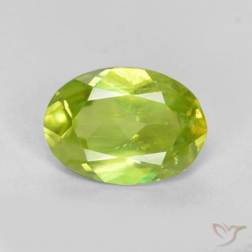 1.41ct Natural Verde claro Esfena, oval, VS-SI