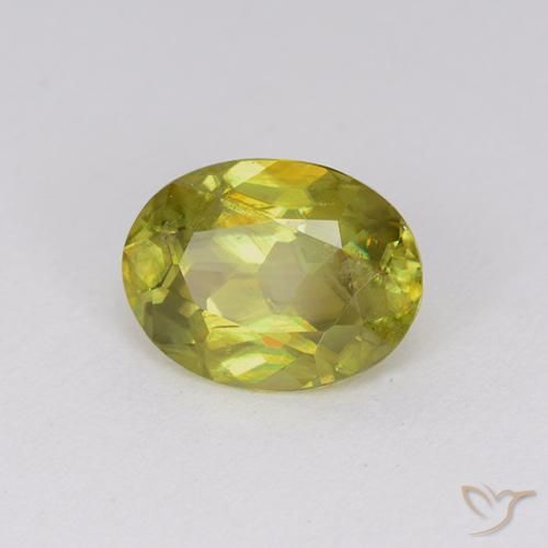 Esfena Limão amarelo Natural 1.80ct, oval, SI