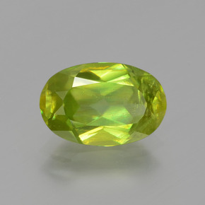 Esfena Verde Dourado Natural 1.65ct, Corte Oval, VS-SI