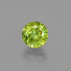 Esfena Verde Dourado Natural 1.84ct, Corte Redondo, SI