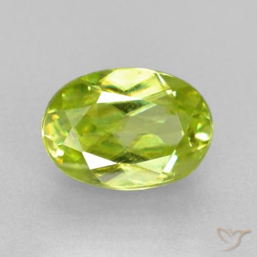 0.77ct Natural Verde claro Esfena, oval, VS