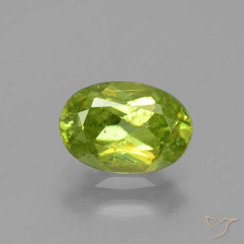 Esfena Verde claro Natural 1.30ct, Corte Oval, SI