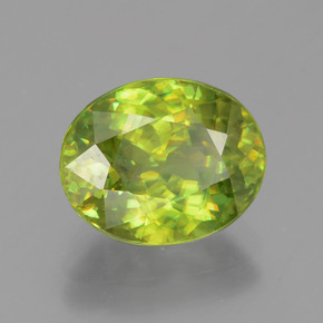 Esfena verde natural 3,12ct, corte oval, VVS-VS