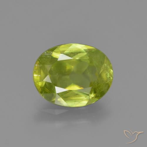 2.13ct Natural amarelo médio Esfena, oval, SI