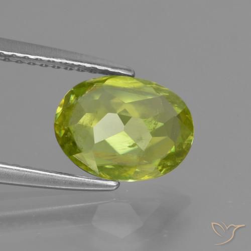 Esfena amarelo médio Natural 2.13ct, oval, SI