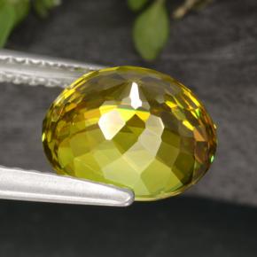 Esfena amarelo natural 3,35ct, corte oval, VVS-VS