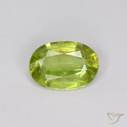 0.74ct Natural Verde claro Esfena, oval, VS-SI