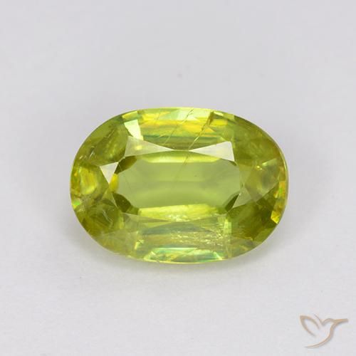 1.37ct Natural Verde claro Esfena, oval, VS-SI