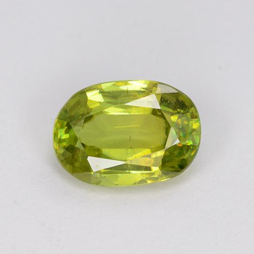 Esfena verde natural 1,14ct, corte oval, VS